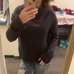 Purple Cowl Neck Sweater